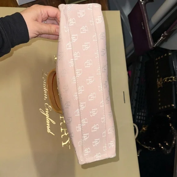 Dooney & Bourke Pink and Tan Totes with Monogram Patterns - Picture 5 of 10